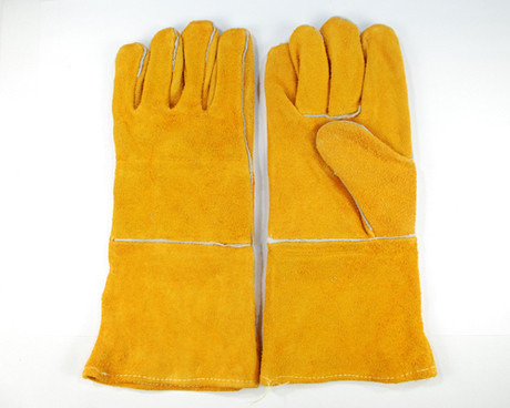 工業五指安全皮手套